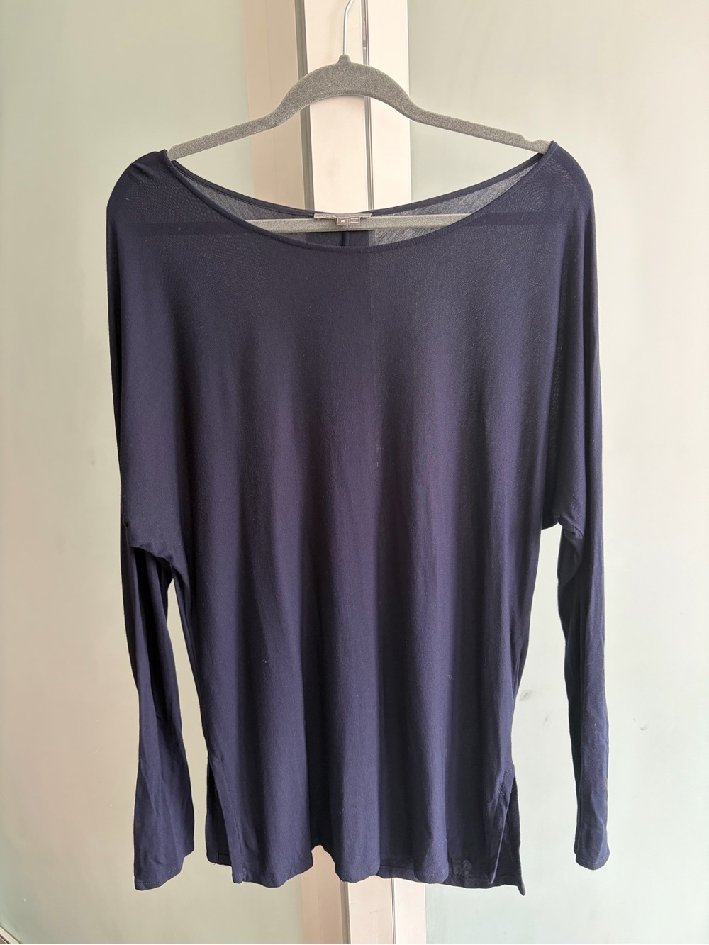 Women's VINCE Long-Sleeve Boatneck Top - Navy